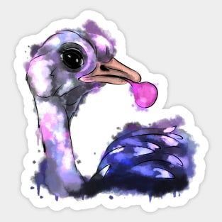 Ostrich and bubblegum Sticker